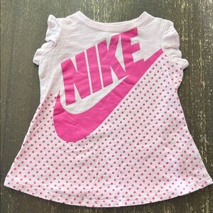 Nike Pink and White Polka Dot Shirt